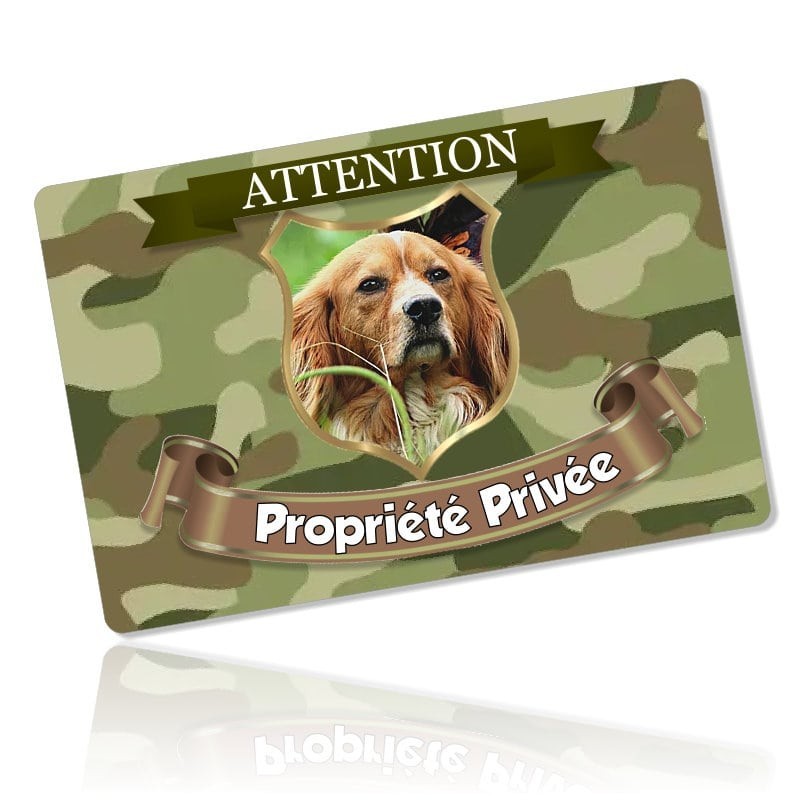 Plaque chien propriété privée thème chasse - Panneau chien