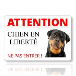 Plaque à personnaliser Chien en liberté Ne pas entrer - Plaque chien