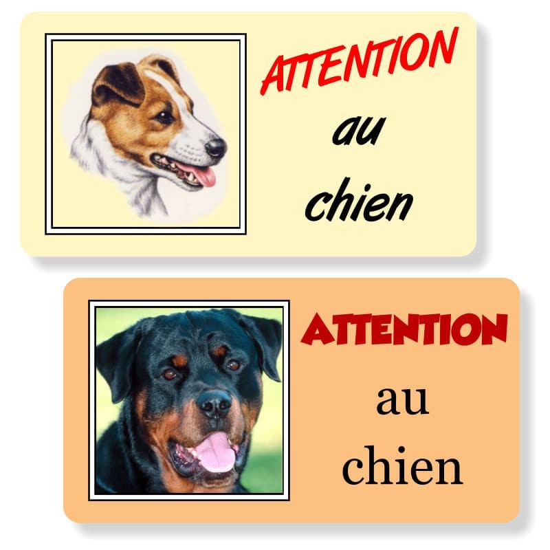Acheter Plaque attention au chien - Plaque chien à personnaliser photo