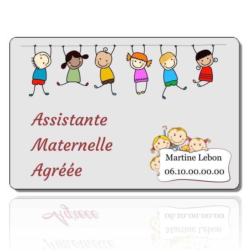Panneau d'affichage assistante maternelle - Plaque personnalisée nounou
