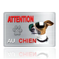 Plaque attention au chien originale